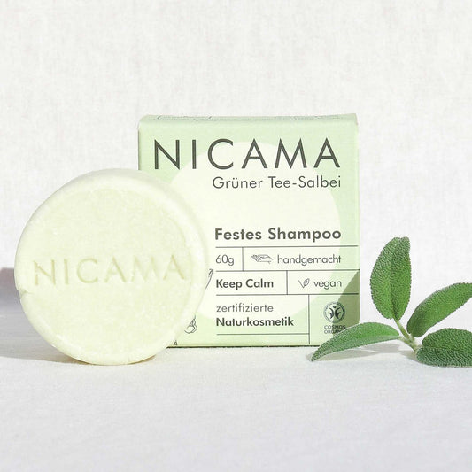 Festes Shampoo - Grüner Tee-Salbei (Bio) - 60 g | NICAMA