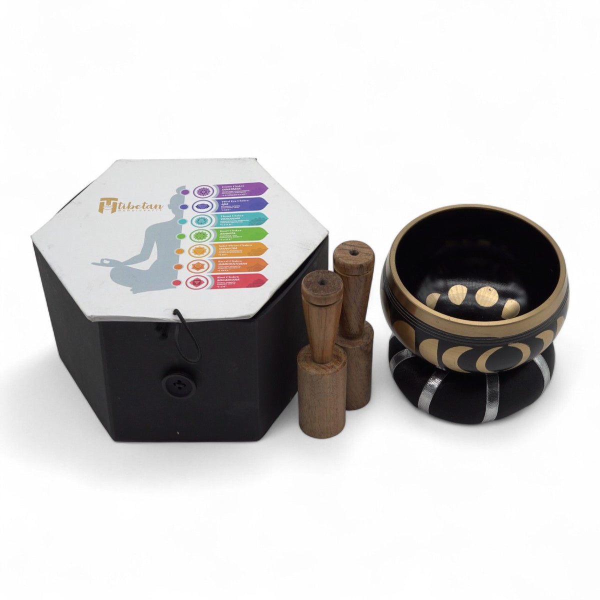 Klangschalen-Set – Mondphasen schwarz – 10,7 cm