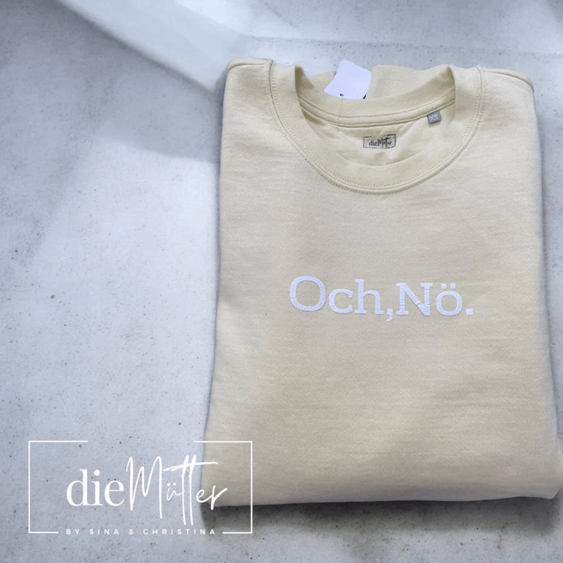 Statement Damensweatshirt Pastell gelb, Damenpullover Statement „och,nö“ Pastell, Oversize damenhoodie zart gelb ,Sweatshirt Damen Gelb,