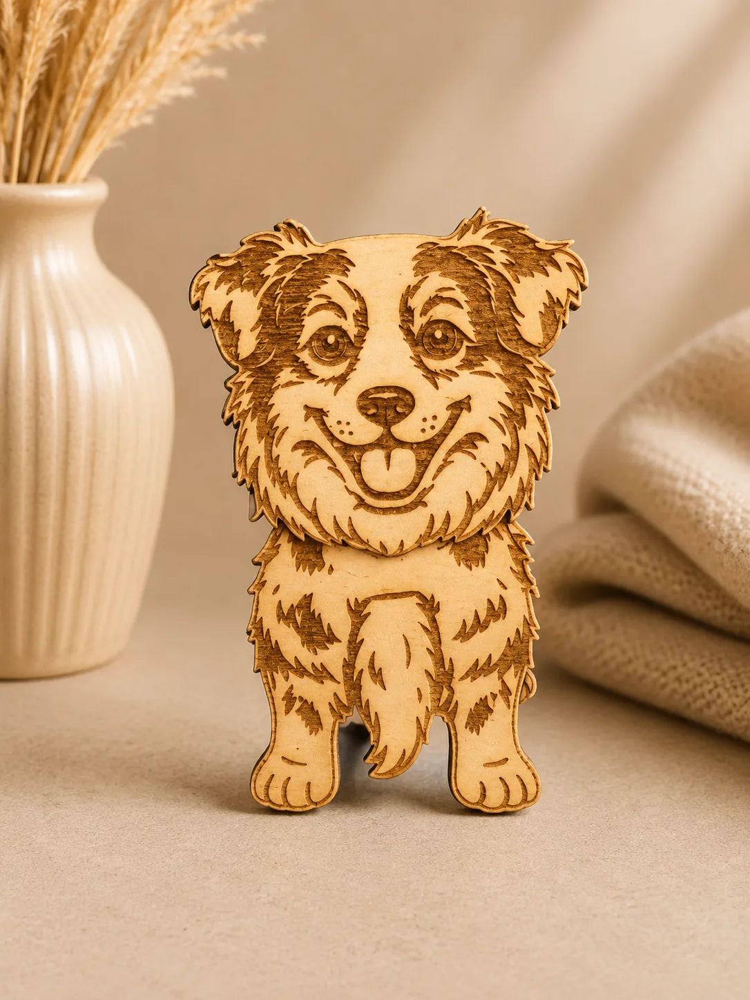 Wackelmagnet Australian Shepherd aus Holz von mk-kreativ