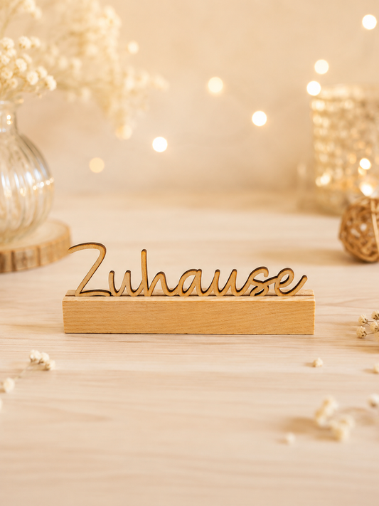 Dekoschriftzug „Zuhause“ aus Holz von mk-kreativ