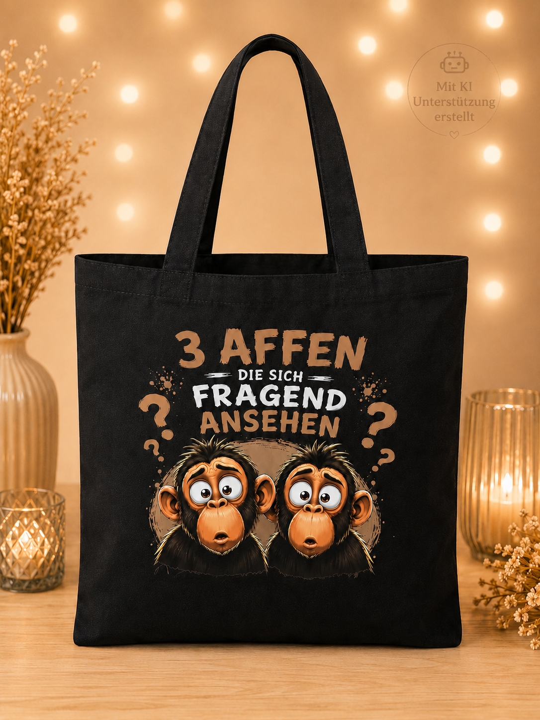 Stofftasche „3 Affen“ von mk-kreativ