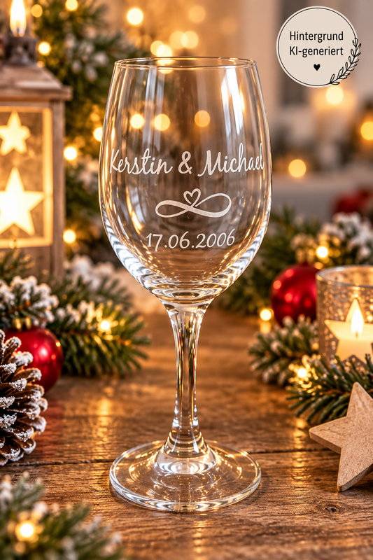 Wein- oder Sektglas mit Wunschtext von mk-kreativ