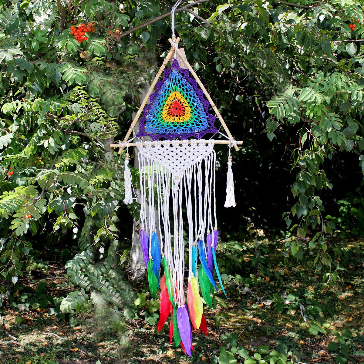 Bali-Traumfänger mittel – Pyramide – bunt