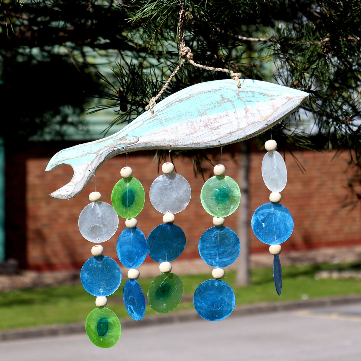 Windspiel Capiz – Fisch aqua