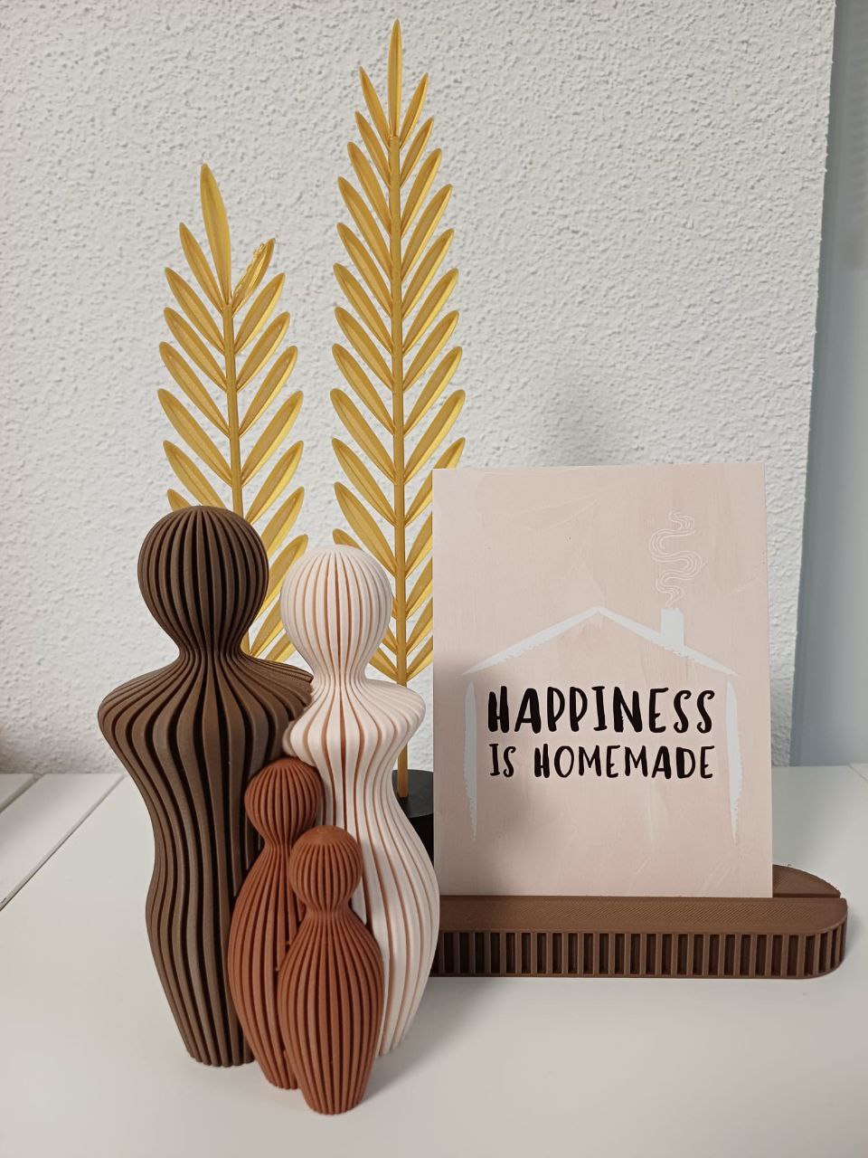 Skulptur „Familienmomente, zwei Kinder“