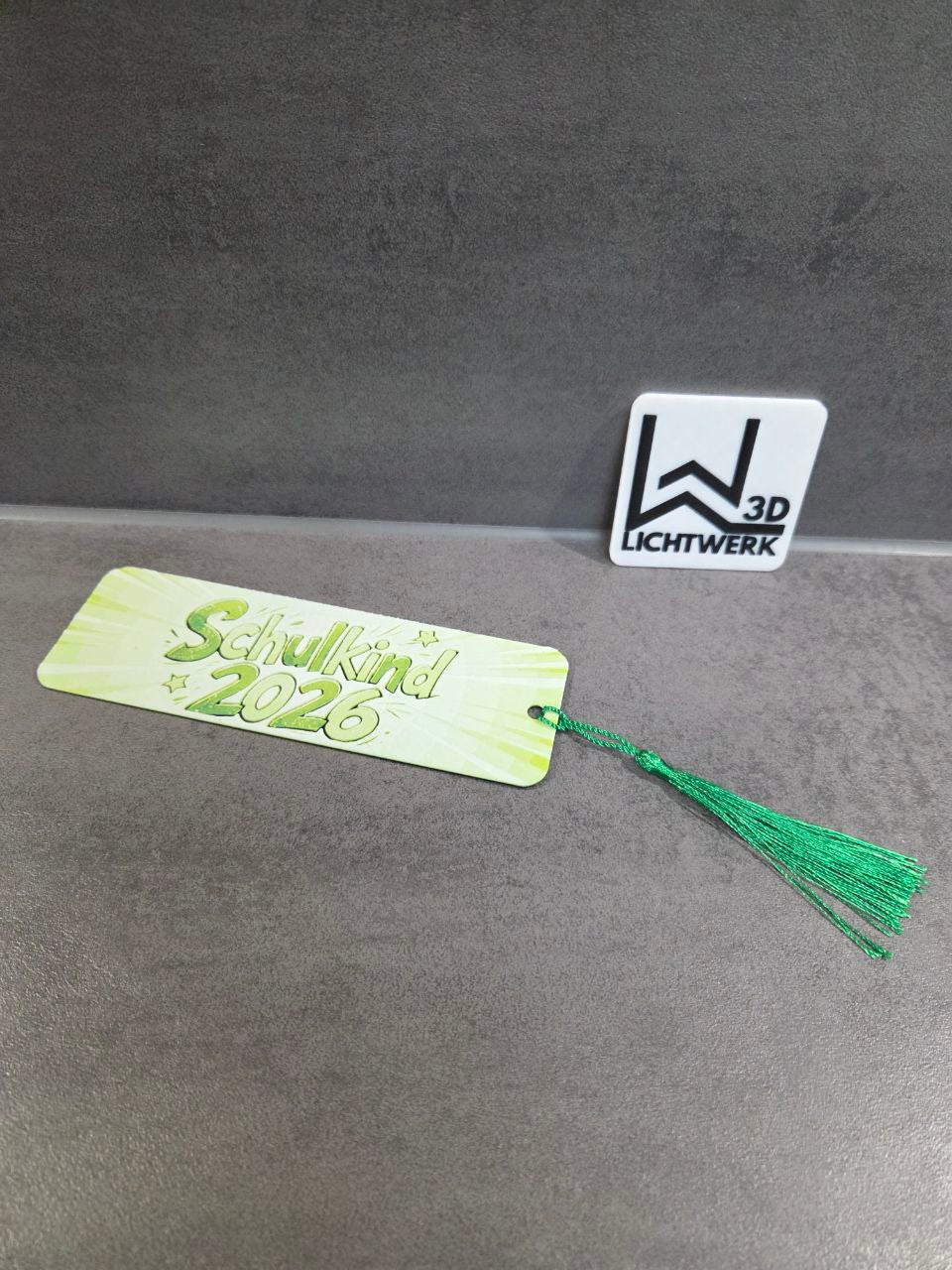 3D-gedrucktes Lesezeichen „Schulkind 2026“ – moderner Graffiti-Style