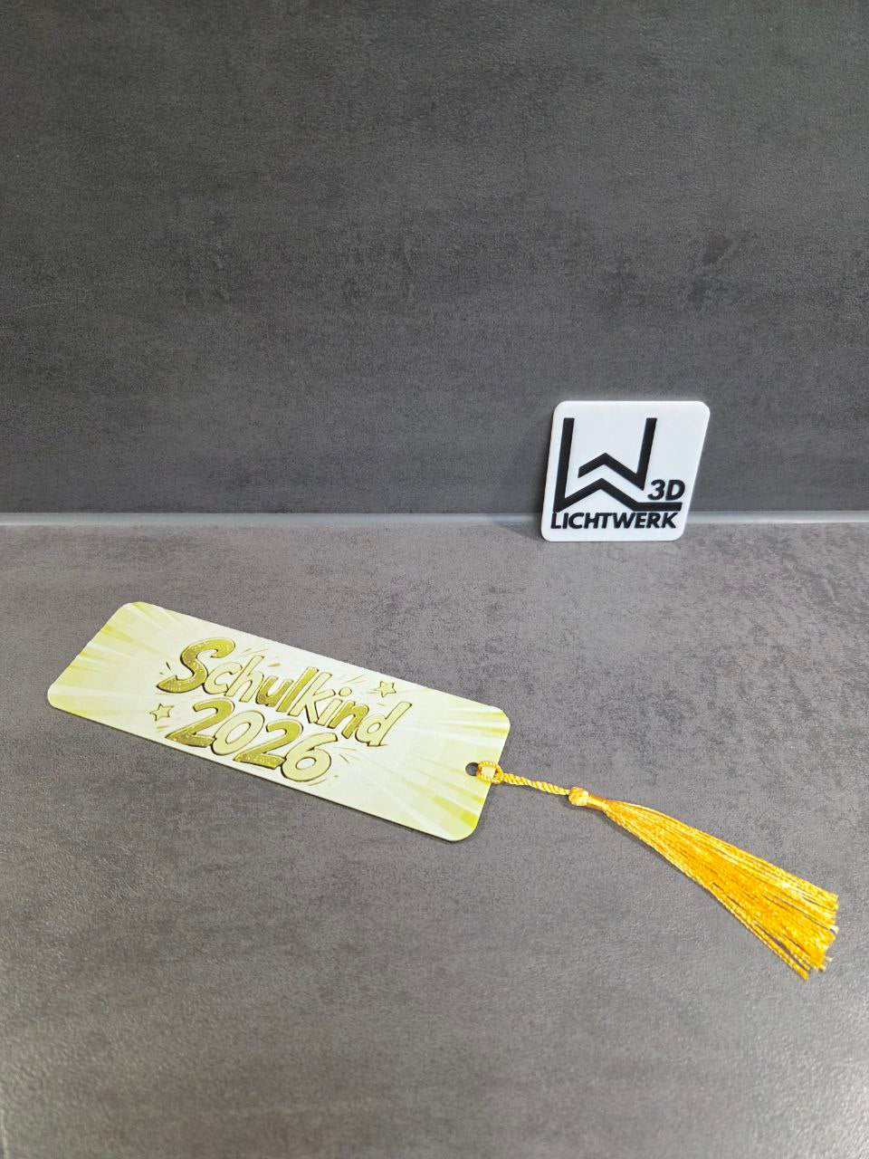 3D-gedrucktes Lesezeichen „Schulkind 2026“ – moderner Graffiti-Style