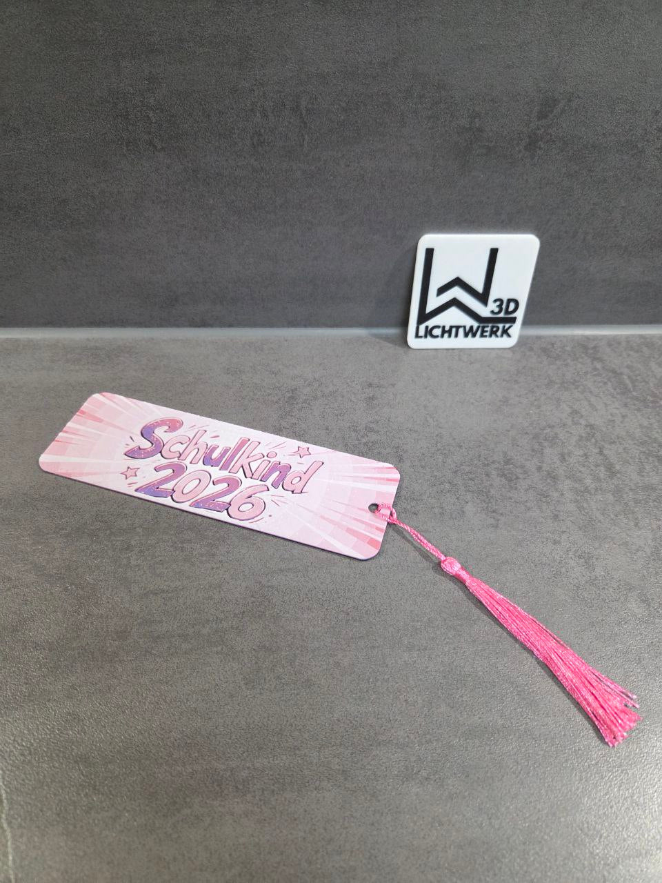 3D-gedrucktes Lesezeichen „Schulkind 2026“ – moderner Graffiti-Style