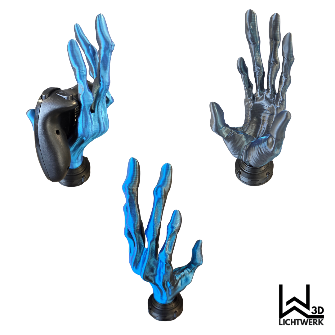 Alienhand Controller Halter – 3D-gedruckt mit 6 Fingern & schimmerndem Farbwechsel-Effekt