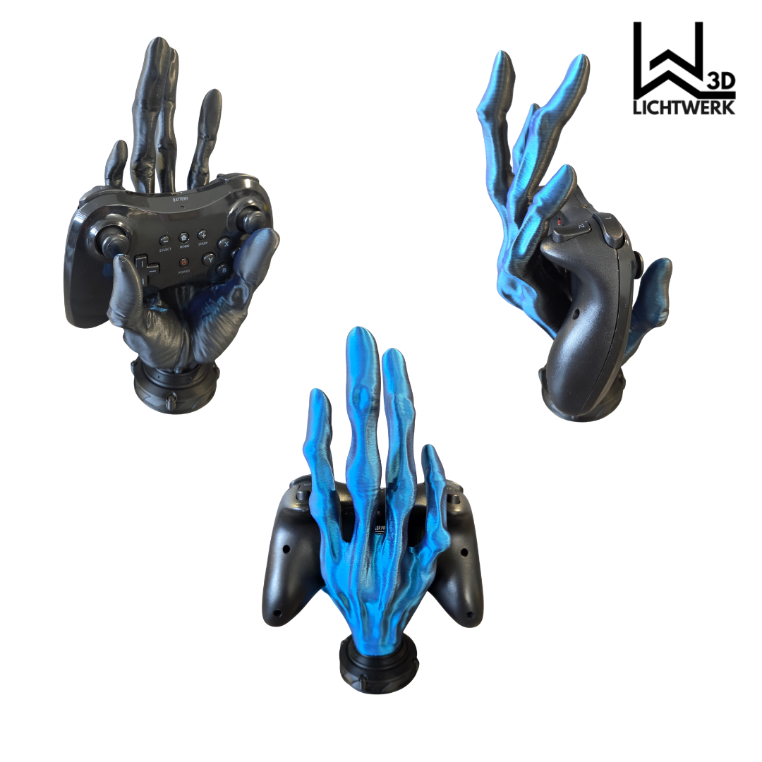 Alienhand Controller Halter – 3D-gedruckt mit 6 Fingern & schimmerndem Farbwechsel-Effekt