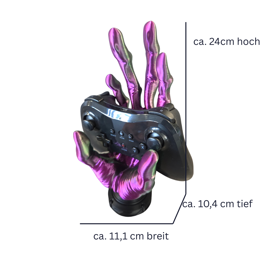 Alienhand Controller Halter – 3D-gedruckt mit 6 Fingern & schimmerndem Farbwechsel-Effekt