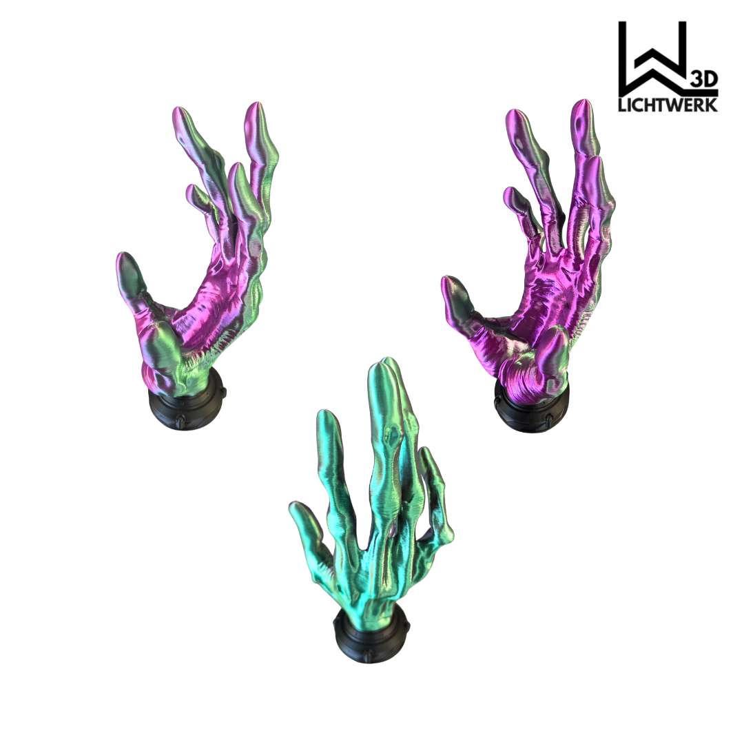 Alienhand Controller Halter – 3D-gedruckt mit 6 Fingern & schimmerndem Farbwechsel-Effekt