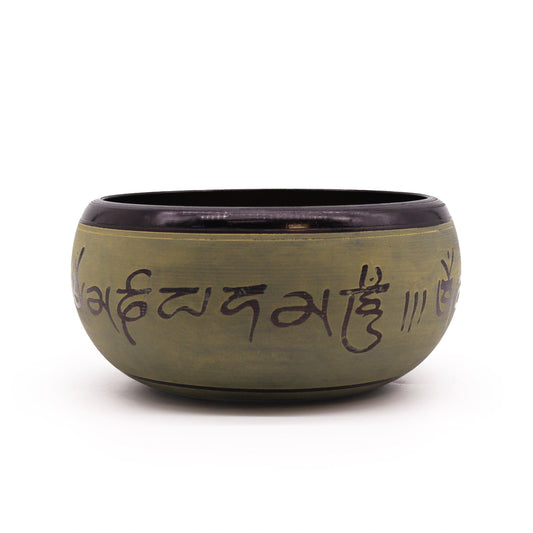 Klangschale – Erdpulver Mantra fünf Buddhas – 16 cm