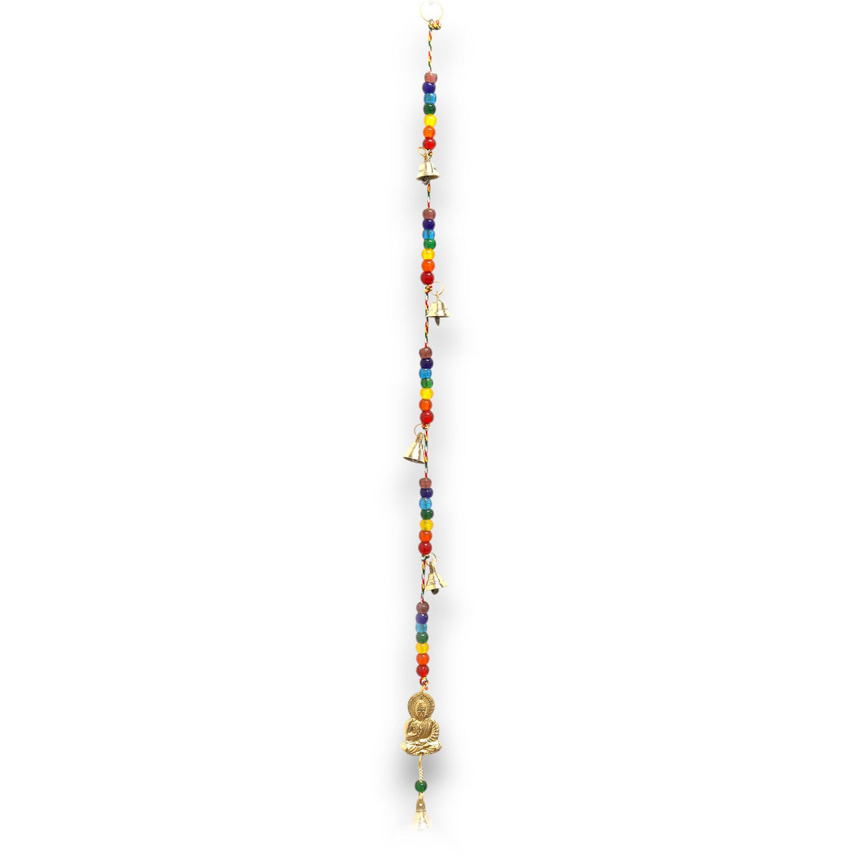 Glockenspiel – Messing Buddha mit Chakra-Perlen – 53 cm