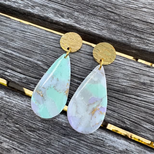 Tropfen in Mint & Flieder