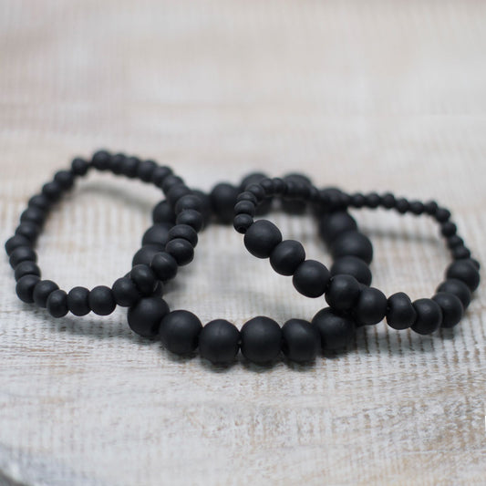Armband-Set – 3 Schwarzholzperlen-Armbänder