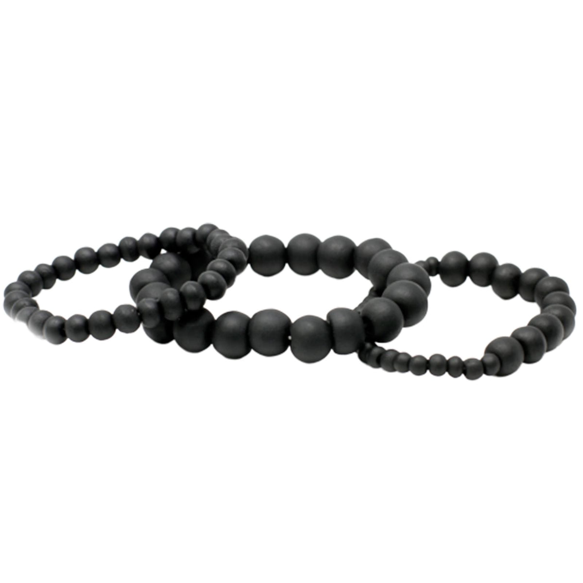 Armband-Set – 3 Schwarzholzperlen-Armbänder