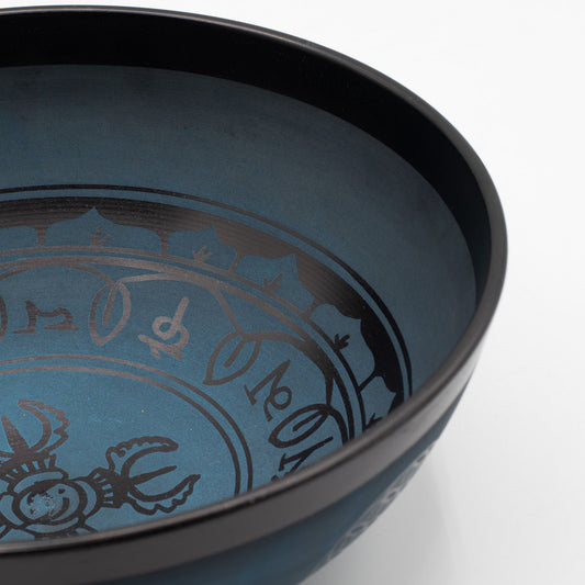 Klangschale – Aluminium Doppel-Dorje blau – 27 cm