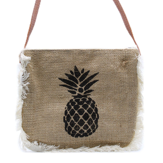 Fransentasche – Ananas bedruckt