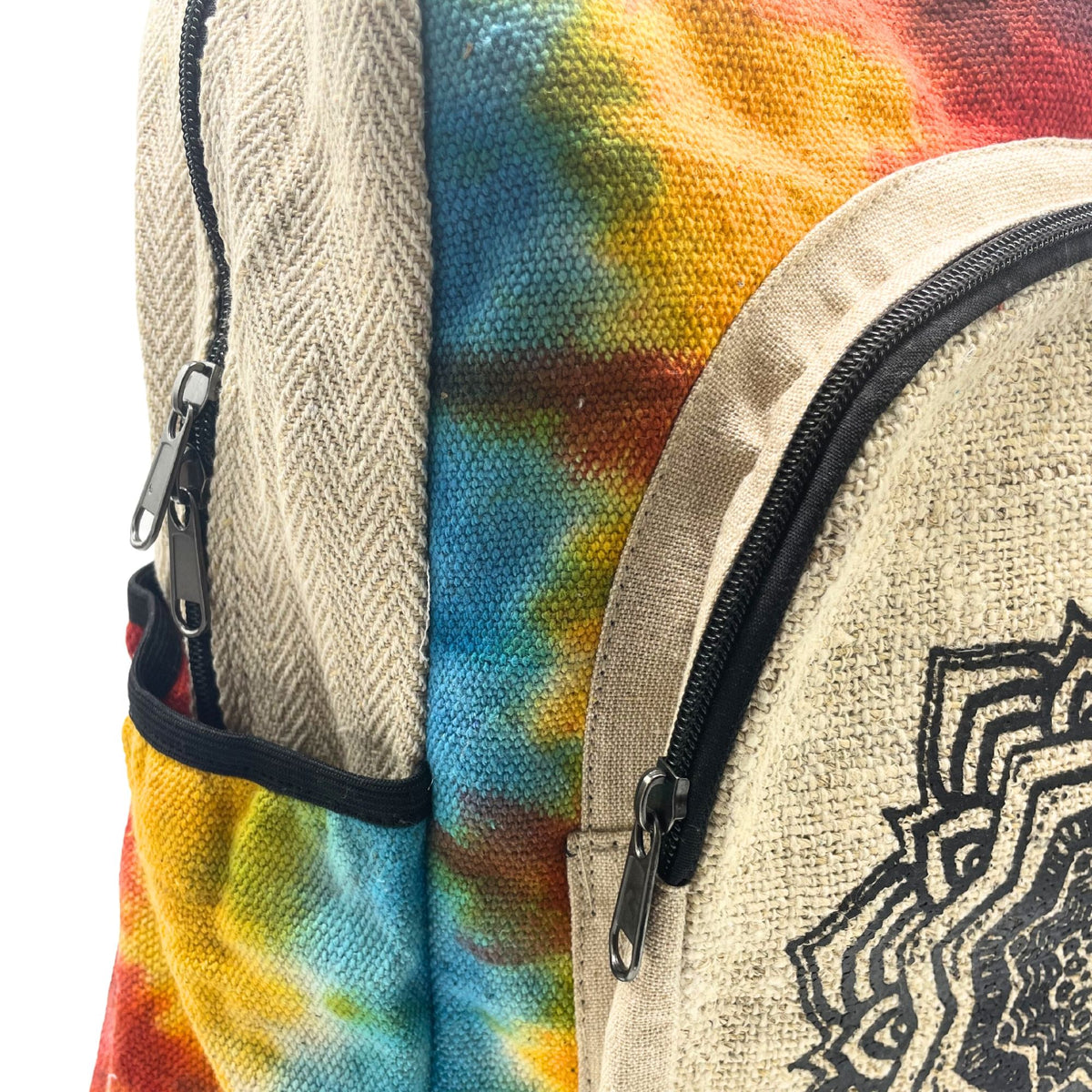 Hanf-Rucksack groß – Batik Mandala