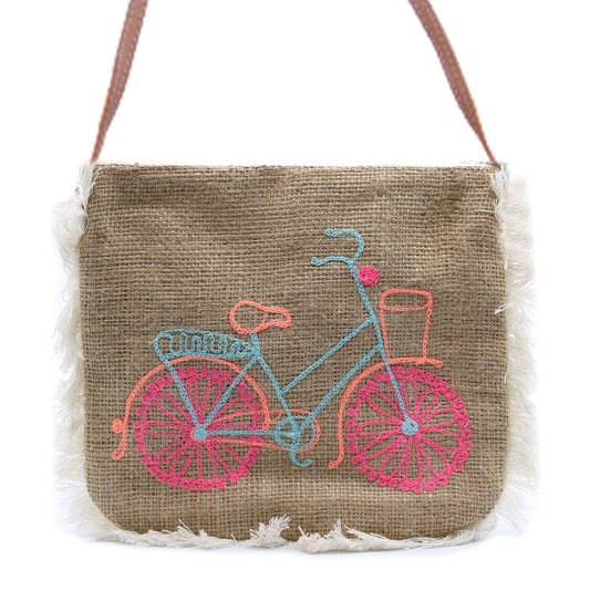 Fransentasche – Fahrrad bestickt