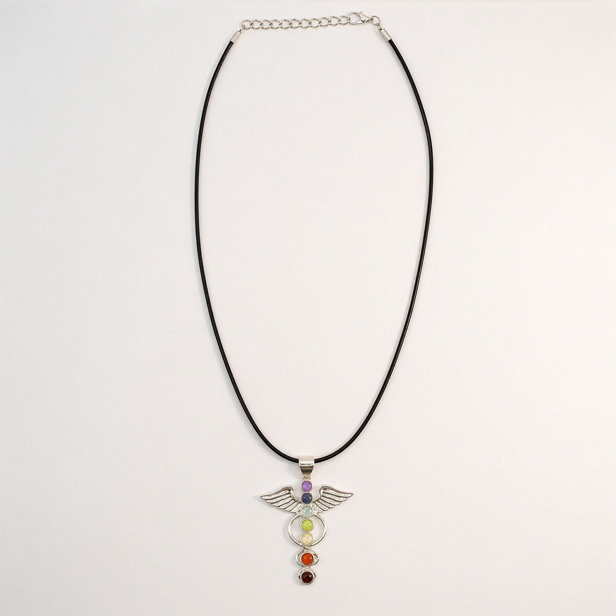 Anhänger – Devotional versilbert Kordel – Engel-Chakra