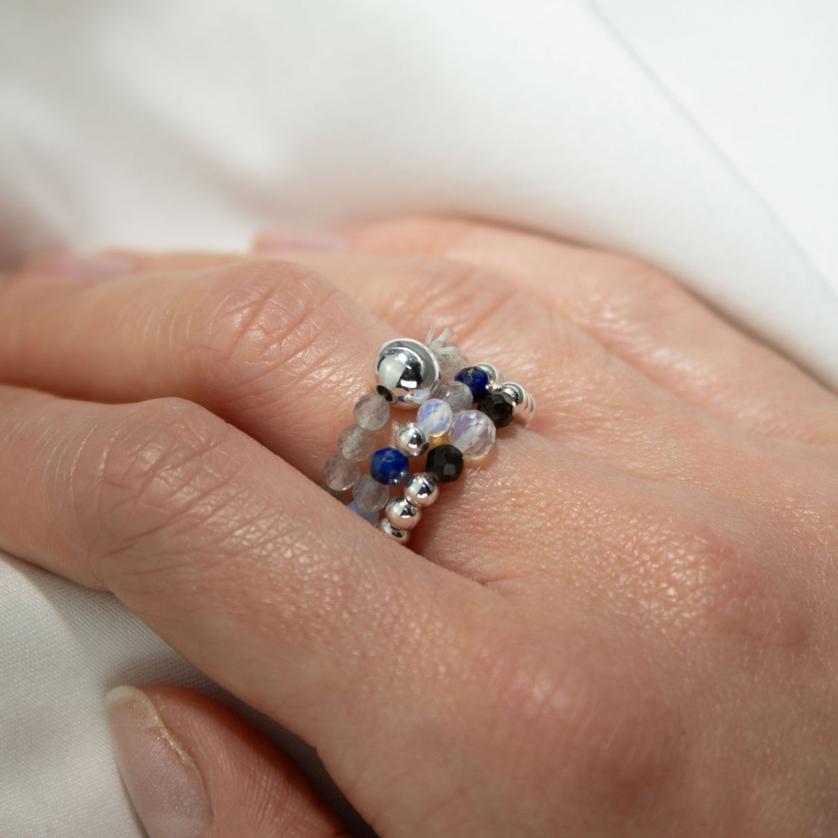 Ring-Set – Edelstein Nymph Spirit – Northern Lights