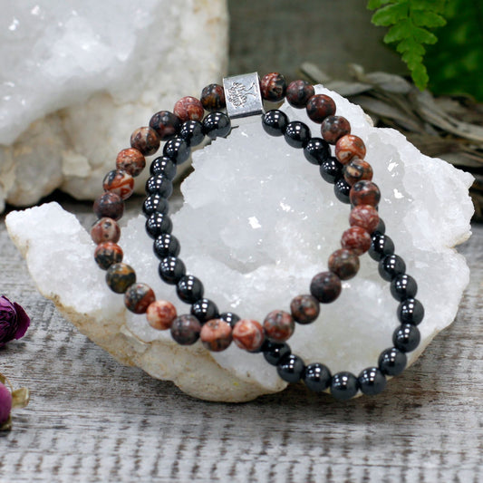 Armband – Magnet-Edelstein Leopardenfell-Jaspis
