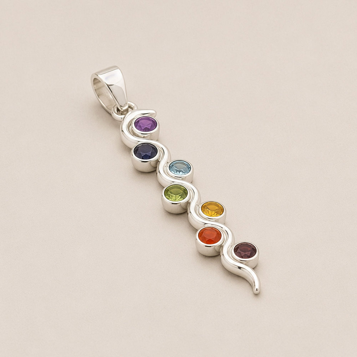 Anhänger – Devotional versilbert Kordel – Schlangen-Chakra