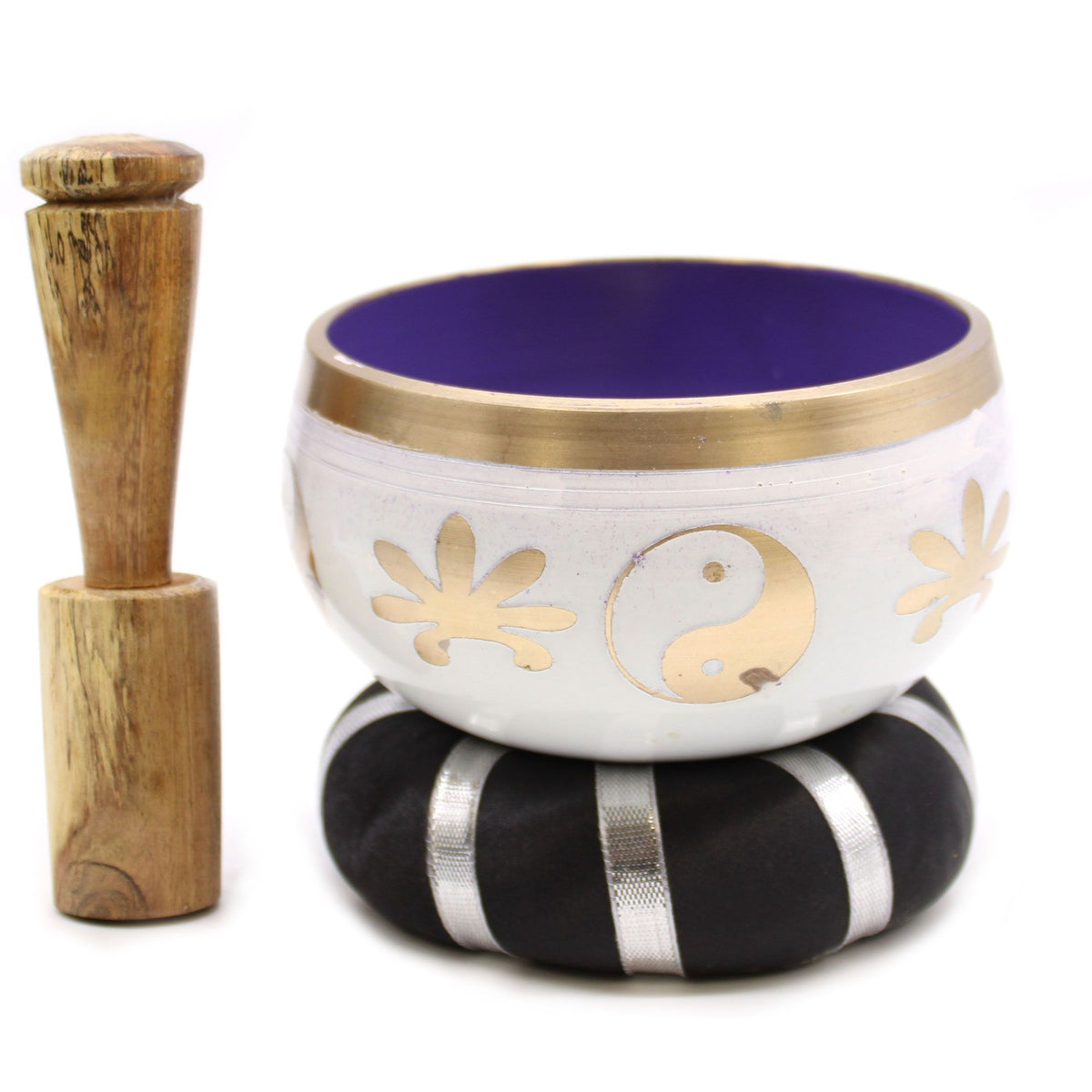 Klangschalen-Set – Yin & Yang weiß/lila – 10,7 cm