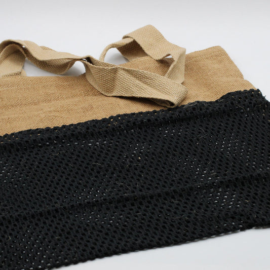 Netztasche – Jute & Baumwolle – schwarz