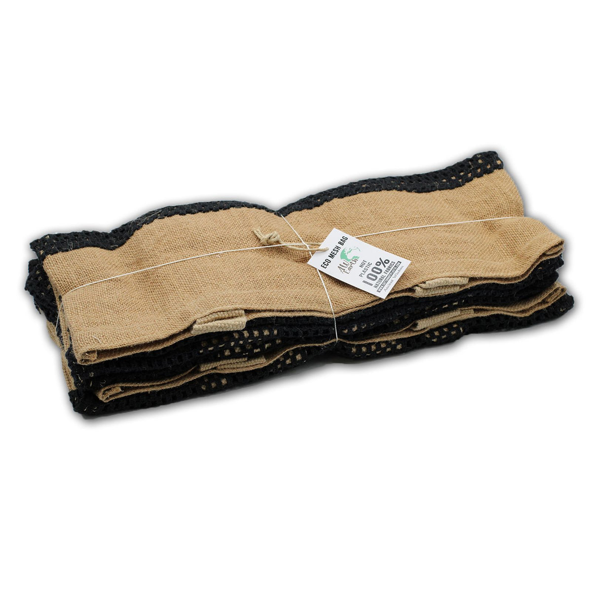 Netztasche – Jute & Baumwolle – schwarz