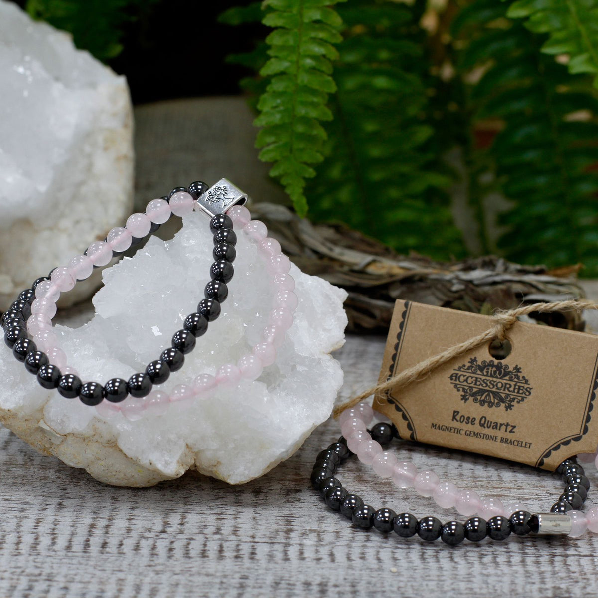 Armband – Magnet-Edelstein Rosenquarz