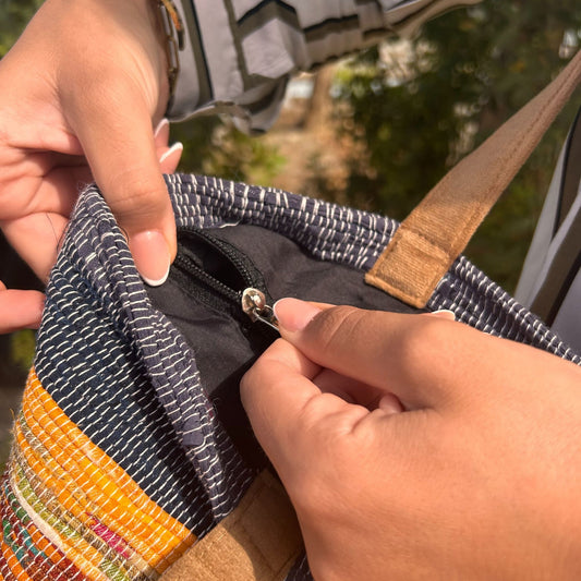 Recycling-Teppichtasche groß – Pilztöne