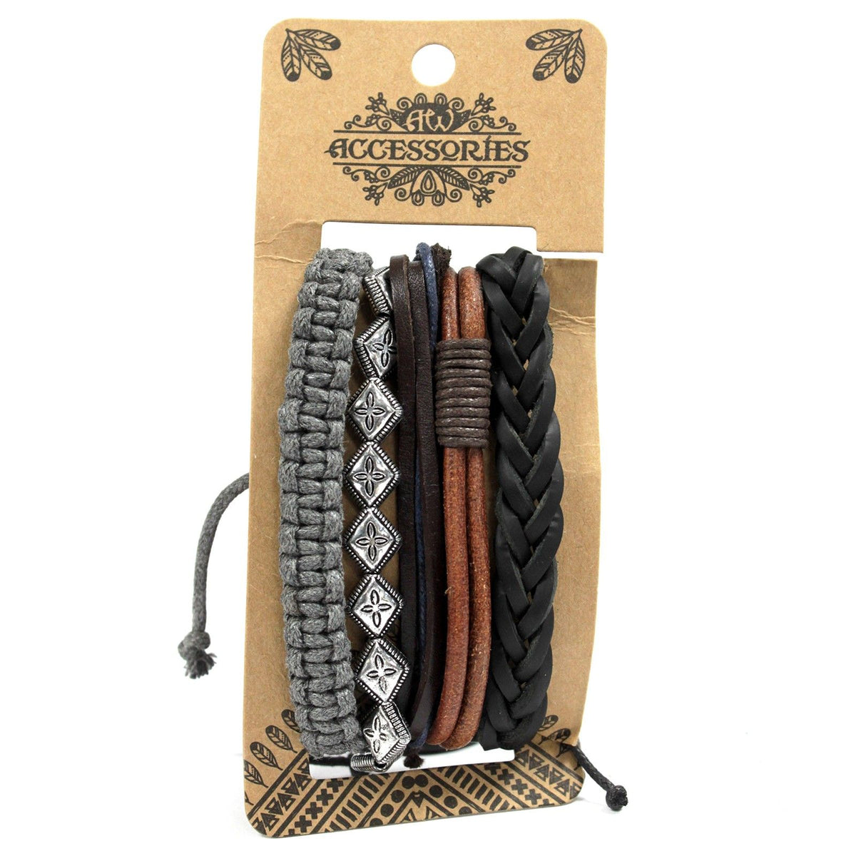 Armband-Set Herren – Metall & Leder – sortiert