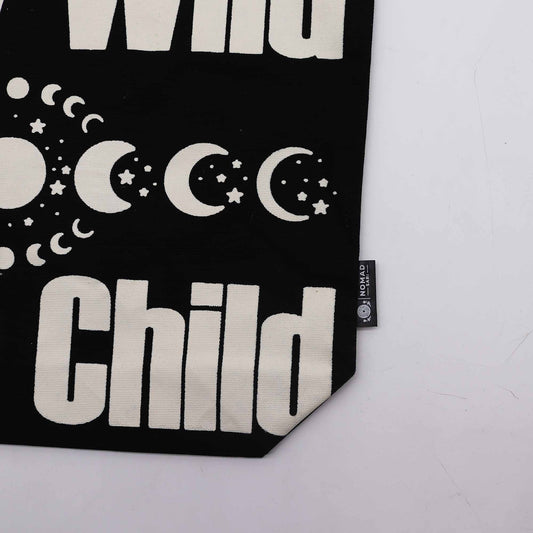 Einkaufstasche Baumwolle – Stay Wild, Moon Child – schwarz/natur