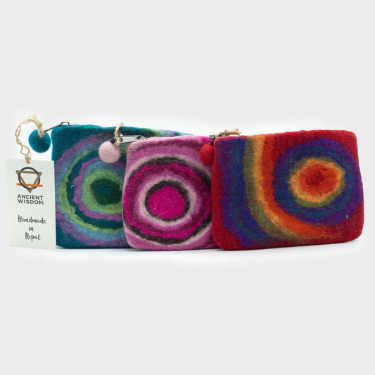 Filz-Reißverschlusstäschchen – Psychedelic – 3er-Set