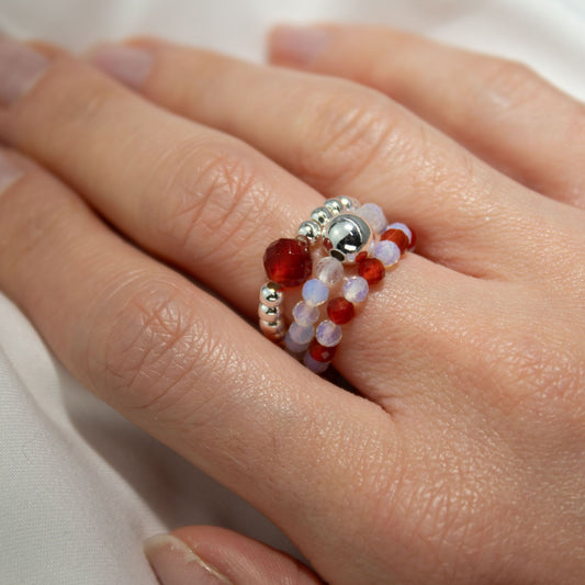 Ring-Set – Edelstein Nymph Spirit – Blood Moon