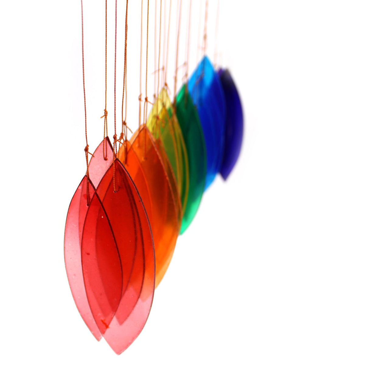 Windspiel aus Recyclingglas – Regenbogen