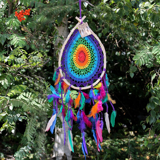 Bali-Traumfänger groß – Tropfenform – bunt