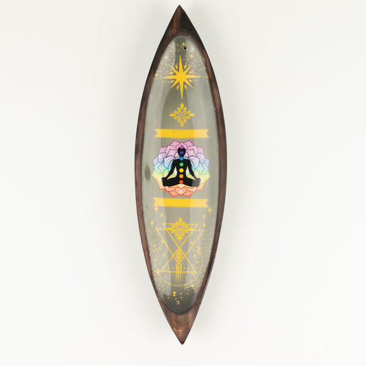 Räucherschale – Mangoholz emailliert Chakra