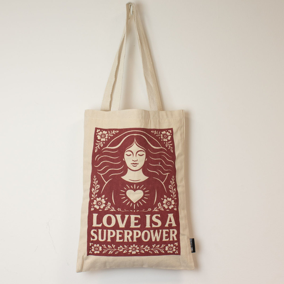 Tasche Toni mit Reißverschluss – Love is a Super Power
