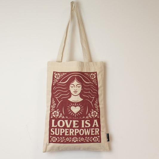 Tasche Toni mit Reißverschluss – Love is a Super Power