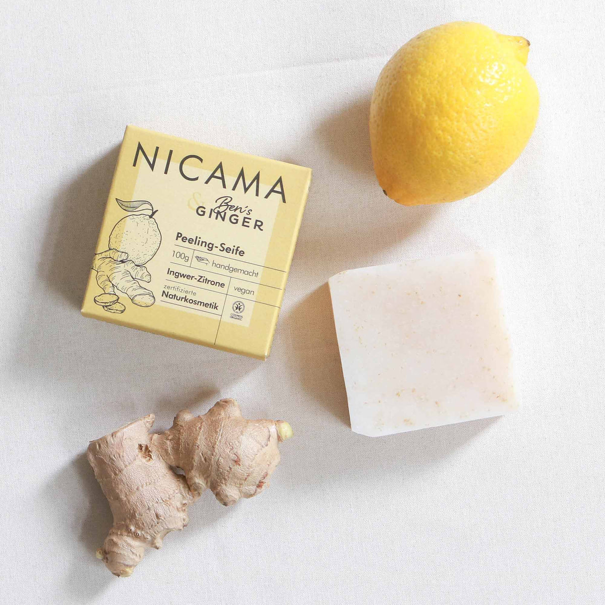 Peelingseife - Ingwer-Zitrone (x Ben's Ginger) - 100 g | NICAMA