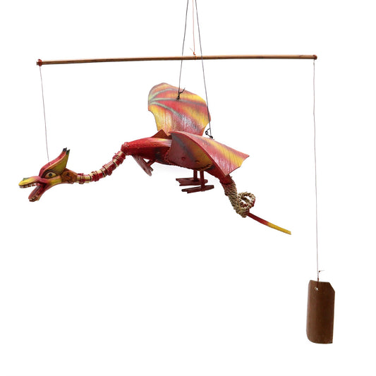 Mobile – Kokos-Drache rot – 37 cm
