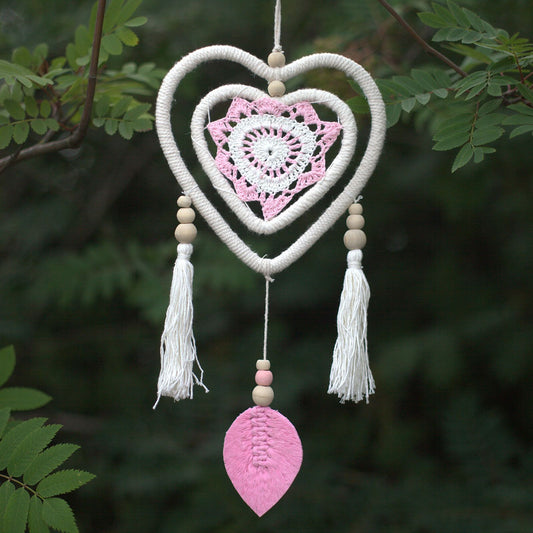 Traumfänger mittel – Herz im Herz – Rosa