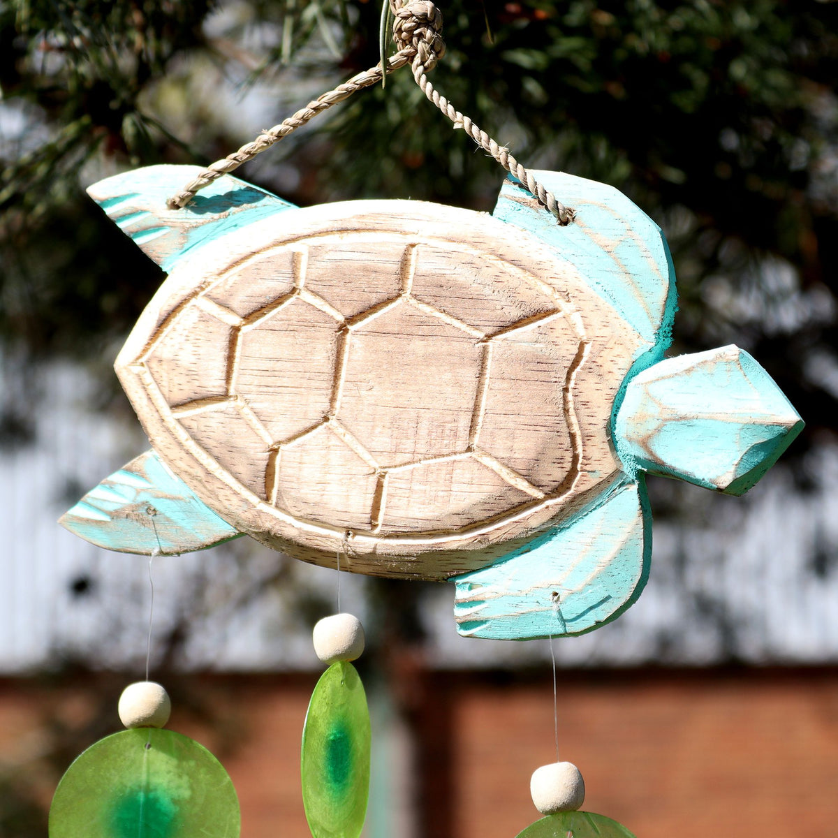 Windspiel Capiz – Schildkröte aqua