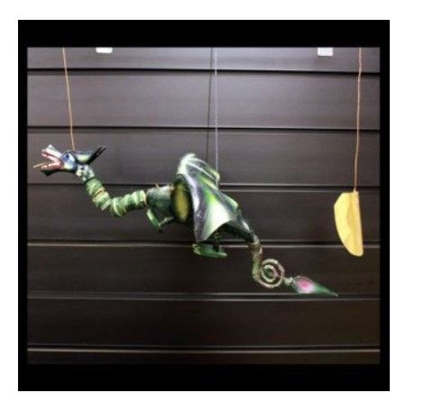 Drachen-Mobile aus Kokos groß – Grün – 50 cm