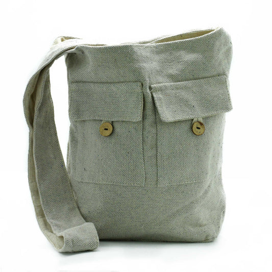 Tasche Naturtöne mit 2 Fächern – Stein – groß
